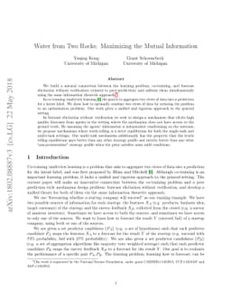 Water from Two Rocks: Maximizing the Mutual Information