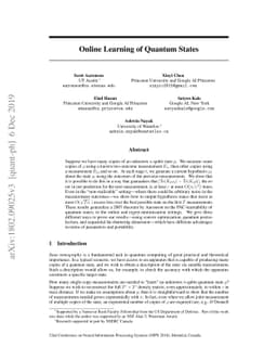 Online Learning of Quantum States