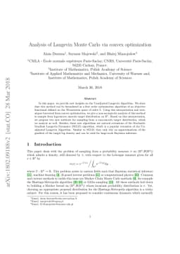 Analysis of Langevin Monte Carlo via convex optimization