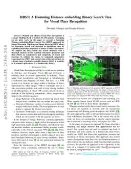 HBST: A Hamming Distance embedding Binary Search Tree for Visual Place
  Recognition