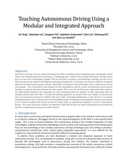 Teaching Autonomous Driving Using a Modular and Integrated Approach