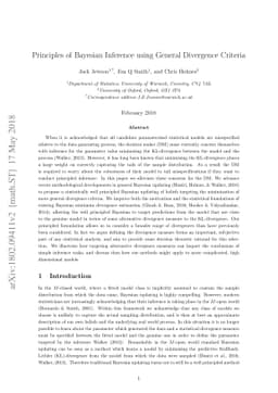 Principles of Bayesian Inference using General Divergence Criteria