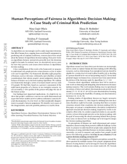 Human Perceptions of Fairness in Algorithmic Decision Making: A Case
  Study of Criminal Risk Prediction