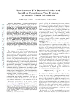 Identification of LTV Dynamical Models with Smooth or Discontinuous Time
  Evolution by means of Convex Optimization