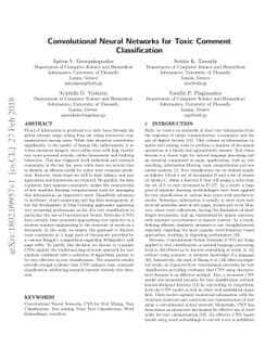 Convolutional Neural Networks for Toxic Comment Classification