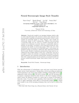 Neural Stereoscopic Image Style Transfer