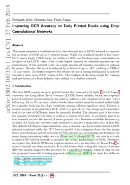 Improving OCR Accuracy on Early Printed Books using Deep Convolutional
  Networks