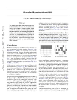 Generalized Byzantine-tolerant SGD