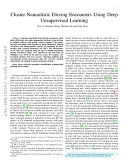 Cluster Naturalistic Driving Encounters Using Deep Unsupervised Learning