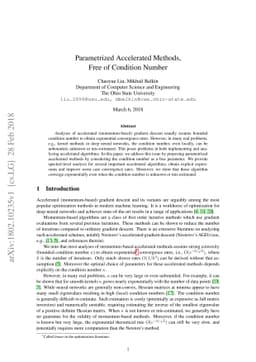 Parametrized Accelerated Methods Free of Condition Number