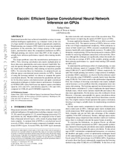 Escoin: Efficient Sparse Convolutional Neural Network Inference on GPUs