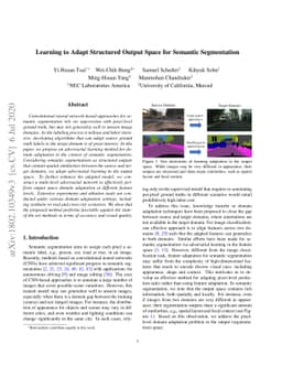 Learning to Adapt Structured Output Space for Semantic Segmentation