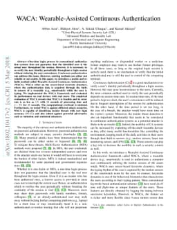 WACA: Wearable-Assisted Continuous Authentication