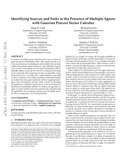 Identifying Sources and Sinks in the Presence of Multiple Agents with
  Gaussian Process Vector Calculus