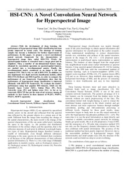 HSI-CNN: A Novel Convolution Neural Network for Hyperspectral Image