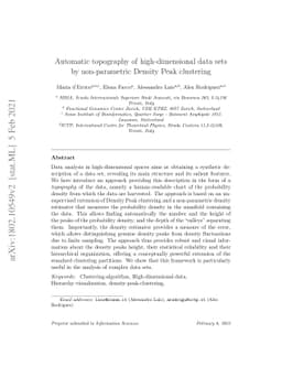 Automatic topography of high-dimensional data sets by non-parametric
  Density Peak clustering