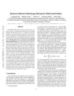 Hardware-Efficient Guided Image Filtering For Multi-Label Problem
