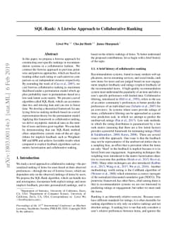 SQL-Rank: A Listwise Approach to Collaborative Ranking