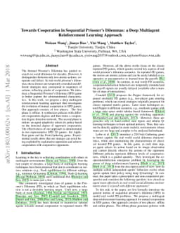 Towards Cooperation in Sequential Prisoner's Dilemmas: a Deep Multiagent
  Reinforcement Learning Approach