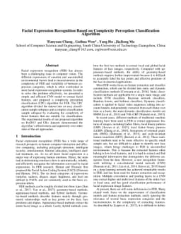 Facial Expression Recognition Based on Complexity Perception
  Classification Algorithm
