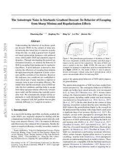 The Anisotropic Noise in Stochastic Gradient Descent: Its Behavior of
  Escaping from Sharp Minima and Regularization Effects