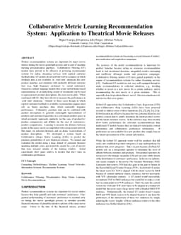 Collaborative Metric Learning Recommendation System: Application to
  Theatrical Movie Releases