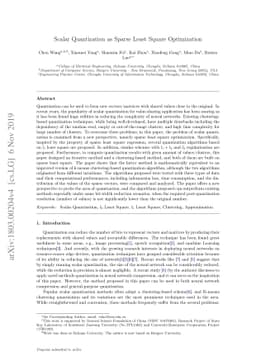 Scalar Quantization as Sparse Least Square Optimization