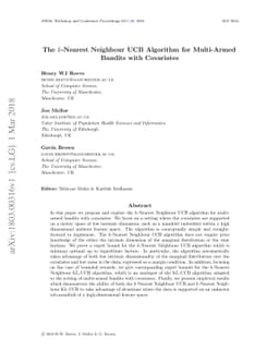 The K-Nearest Neighbour UCB algorithm for multi-armed bandits with
  covariates