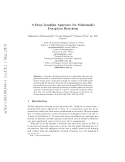 A Deep Learning Approach for Multimodal Deception Detection