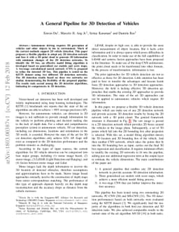 A General Pipeline for 3D Detection of Vehicles