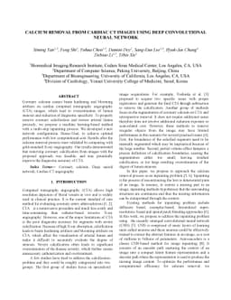 Calcium Removal From Cardiac CT Images Using Deep Convolutional Neural
  Network