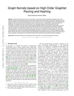 Graph Kernels based on High Order Graphlet Parsing and Hashing