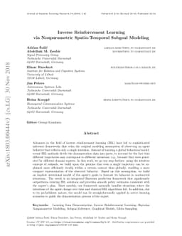 Inverse Reinforcement Learning via Nonparametric Spatio-Temporal Subgoal
  Modeling