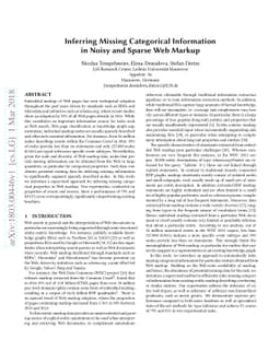 Inferring Missing Categorical Information in Noisy and Sparse Web Markup