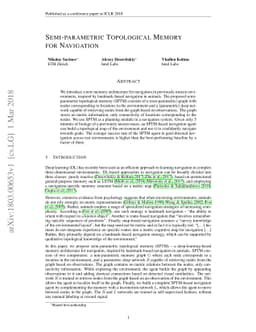 Semi-parametric Topological Memory for Navigation