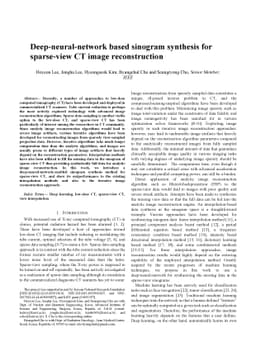 Deep-neural-network based sinogram synthesis for sparse-view CT image
  reconstruction