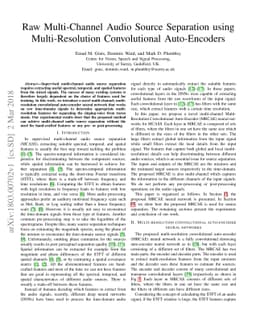 Raw Multi-Channel Audio Source Separation using Multi-Resolution
  Convolutional Auto-Encoders