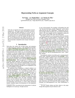 Representing Verbs as Argument Concepts