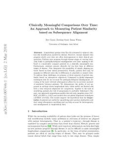 Clinically Meaningful Comparisons Over Time: An Approach to Measuring
  Patient Similarity based on Subsequence Alignment