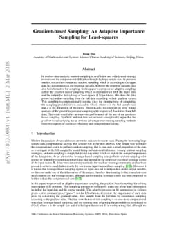 Gradient-based Sampling: An Adaptive Importance Sampling for
  Least-squares