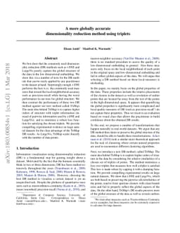 A more globally accurate dimensionality reduction method using triplets