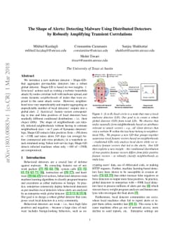 The Shape of Alerts: Detecting Malware Using Distributed Detectors by
  Robustly Amplifying Transient Correlations