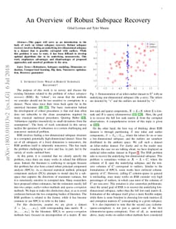 An Overview of Robust Subspace Recovery