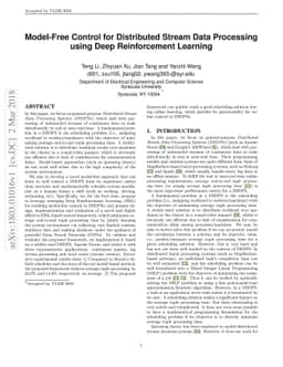 Model-Free Control for Distributed Stream Data Processing using Deep
  Reinforcement Learning