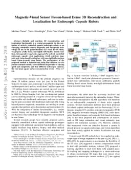 Magnetic-Visual Sensor Fusion-based Dense 3D Reconstruction and
  Localization for Endoscopic Capsule Robots