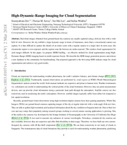 High-Dynamic-Range Imaging for Cloud Segmentation