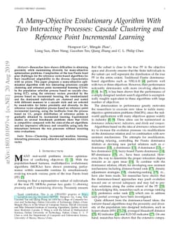 A Many-Objective Evolutionary Algorithm With Two Interacting Processes:
  Cascade Clustering and Reference Point Incremental Learning
