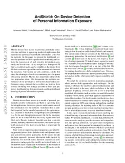 AntShield: On-Device Detection of Personal Information Exposure
