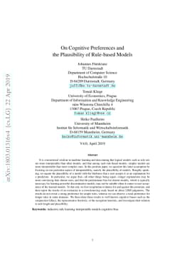 On Cognitive Preferences and the Plausibility of Rule-based Models