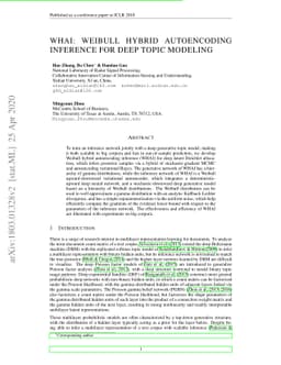 WHAI: Weibull Hybrid Autoencoding Inference for Deep Topic Modeling